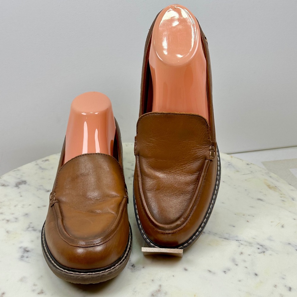 Easy Spirit Sejaylin Brown Leather Loafers Flats Womens 8.5M SEJAYLIN-659